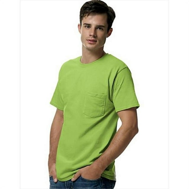 Hanes 5590 T-Shirt de Poche Sans Étiquette Taille Extra Grand, Vert Lime