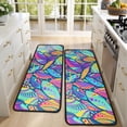 thumbnail image 4 of Kitchen Rugs Sets Of 2,Blue Pioneer Flower and Leaf Pattern Anti Fatigue Kitchen Mat Rugs Non Slip Washable,Decorative Kitchen Floor Mats for Kitchen,Sink,Laundry,17"x47"+17"x47", 4 of 5