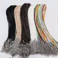 thumbnail image 3 of CUITING 10Pcs Leather Wax String Lobster Clasp Chain Pendant Necklace Rope Cords DIY 2MM-coffee-2mm, 3 of 9