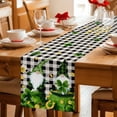 thumbnail image 5 of St. Patrick's Day Table Runner - 48 Inch Long Gnomes Gold Coin Shamrock Checkered Plaid Cotton and Linen Blended Dress Scarves Farmhouse Table Runner for Kitchen Dining, Coffee Table, 13" x 48", 5 of 8