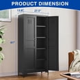 thumbnail image 2 of Kitchen Pantry Storage Cabinet with Adjustable Shelves Metal Cupboard Storage Cabinet with Adjustable Feet Pantry Cabinet for Kitchen, Living Room Dinning Room Bathroom. (Black, 61 inch), 2 of 13