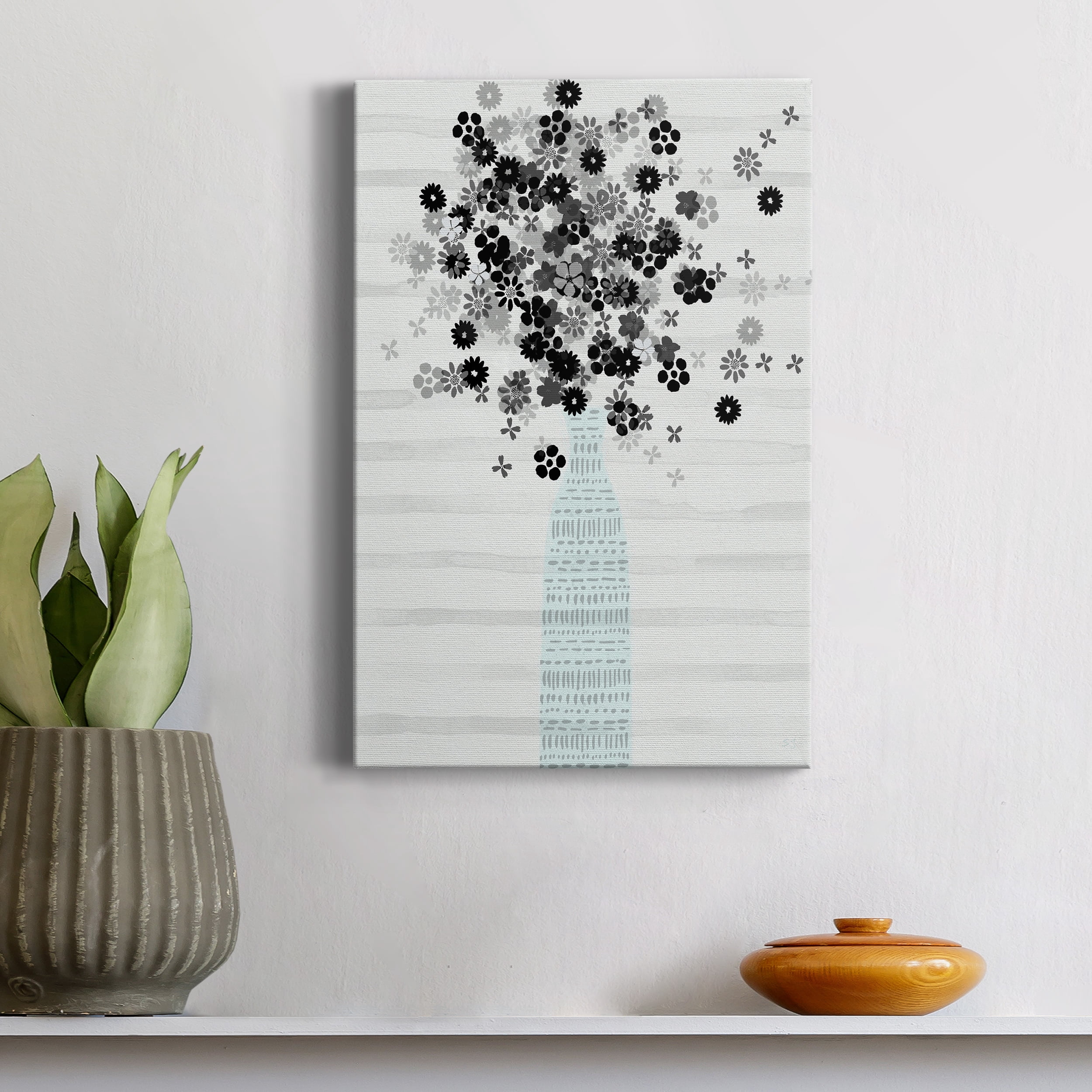 Bouquet of Black & White Premium Gallery Wrapped Canvas - Ready to Hang - 40 x 60