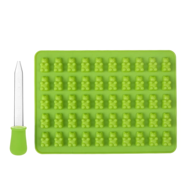 Wdftyju Molde para hornear con 50 ositos de goma de silicona para jabón (verde) Wdftyju 1tj2dg2pw1qh9eu9D02