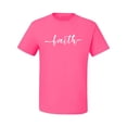 thumbnail image 2 of Classic Cursive Christian Faith Quote Inspirational/Christian Men's Graphic T-Shirt, Neon Pink, Large, 2 of 3