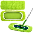 thumbnail image 2 of HSAPOW-2 Pcs Reusable Mop Refill Pads Replacement Compatible with Most XL Sweeper 17" x 5" Microfiber Mops Head Floor Cleaning Supplies (Handle is Not Included) (Green), 2 of 4