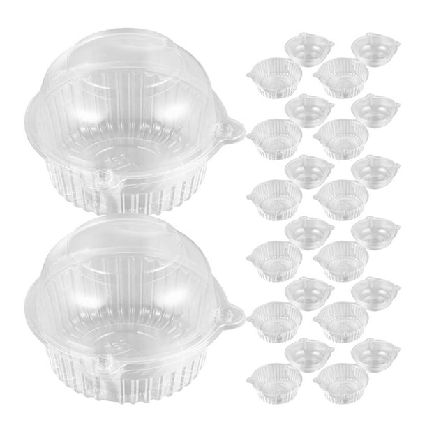 100 cajas transparentes para cupcakes, cajas de embalaje para cupcakes, cajas portátiles para muffins