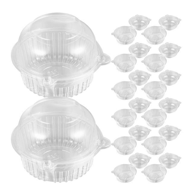 100 Soportes Individuales Para Cupcakes, 50 Recipientes Desechables De Plástico Transparente Para Cupcakes Individuales, Cajas Individuales Para Cupcakes A Granel(A)