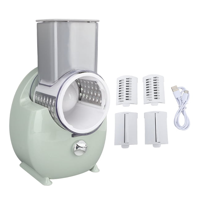 Trituradora de verduras eléctrica portátil recargable multifuncional patata rábano cortador de verduras para cocina verde