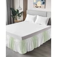 thumbnail image 4 of Light Green Ombre Wrap Around Bed Skirts for California King Bed 16" Drop,Bed Skirt with Adjustable Elastic Belt Dust Ruffle Bed Valance for Bedroom Hotel Modern Gradient Abstract Art Bed Frame Cover, 4 of 7