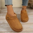 thumbnail image 6 of Ankle Platform Boots for Women Faux Suede Short Winter Snow Boot with Cozy Fleece Lined and Adjustable Buckle, 6 of 9