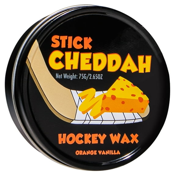 Franklin Sports Hockey Stick Wax - Maximum Grip Stick Wax - Orange Vanilla Scent - Stick Cheddah - Reusable Tin Included!
