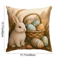 thumbnail image 3 of Pillow Covers 18x18, Easter Decorations Throw Pillow Covers with Bunny Pattern, Spring Decor for Home Bedroom Couch Cushion Cover, 3 of 7