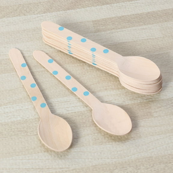 KALLORY 12Pcs Wooden Disposable Spoons For Family Gathering Party Tableware