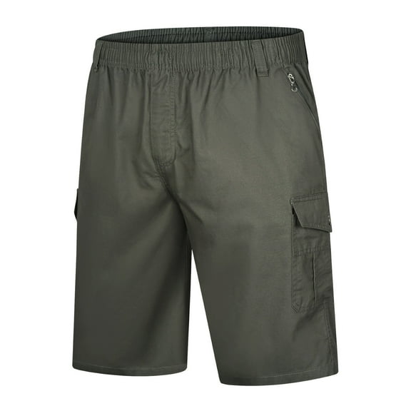 Aayomet Men'S Shorts Mens Solid Color Button Plus Size Casual All Match Shorts Fashionable Woven Cargo Pants 6 Foam Army Green,5XL
