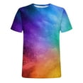 thumbnail image 5 of LYXSSBYX Mens Shirts Casual Stylish Summer New Fashion Men's T-shirt 3D Unlocated Sky Beam Printing Short Sleeve Round Neck T-shirt Casual Sports Top Blouses, 5 of 5