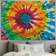 thumbnail image 2 of BCIIG Flower Tie-Dye Colorful Tapestry Wall Hanging Unique Style Home Decor Art for Living Room Bedroom Dorm - 4 Sizes Available 40x30inch, 2 of 6