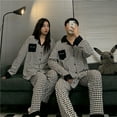 thumbnail image 2 of Pijamas para hombres y mujeres, pantalones de manga larga de primavera y otoño, ropa de casa de celebridades de otoño e invierno de dos piezas para parejas, 2 of 6