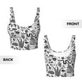 thumbnail image 5 of Haiem Fall Forest Pattern Womens Sports Bra - U Neck Padded Low Impact Yoga Bra Workout Crop Top Gym Moisture-Wicking Workout Vest -X-Large, 5 of 9