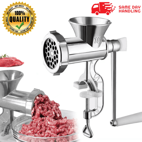IFCOW Manual Meat Grinder,Heavy Duty Hand Operated Mincer,Food Kitchen Maker Machine,Sausage Maker Stuffer, Make Homemade Burger Patties, Ground Beef and More, Easy to Use