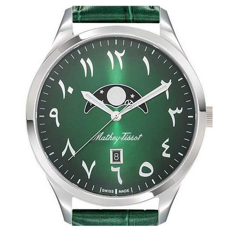 Mathey-Tissot Urban Moon Quartz Moon Phase Green Arabic Dial Men's