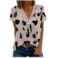 thumbnail image 1 of Birdeem Mode Femmes Été Col en V Dentelle Patchwork Manches Courtes Blouse Aguichant, 1 of 8