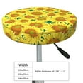 thumbnail image 4 of Honeii Floral Sunflowers Bar Stool Covers – Perfect Fit for 12" to 14" Round Stools, Crease-Resistant, Stretchy, Washable & Dustproof Seat Slipcovers-13 inch, 4 of 7