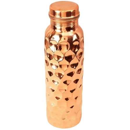 100% Pure Copper Water Bottle Joint Free, Leak Proof, Tumbler, Flask, Yoga, Health Benefits, Natural Alkaline Water, 900ml/32 Oz