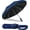 blue, variant on 42-Inch Umbrella , Windproof Automatic Open/Close with Carabiner Handle, UPF 99+ UV Protection Folding Travel Umbrella for Rain and Sun