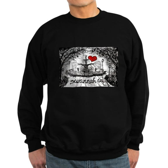 CafePress - I Love Savannah Ga Sweatshirt (Dark) - Classic Crew Neck Sweatshirt