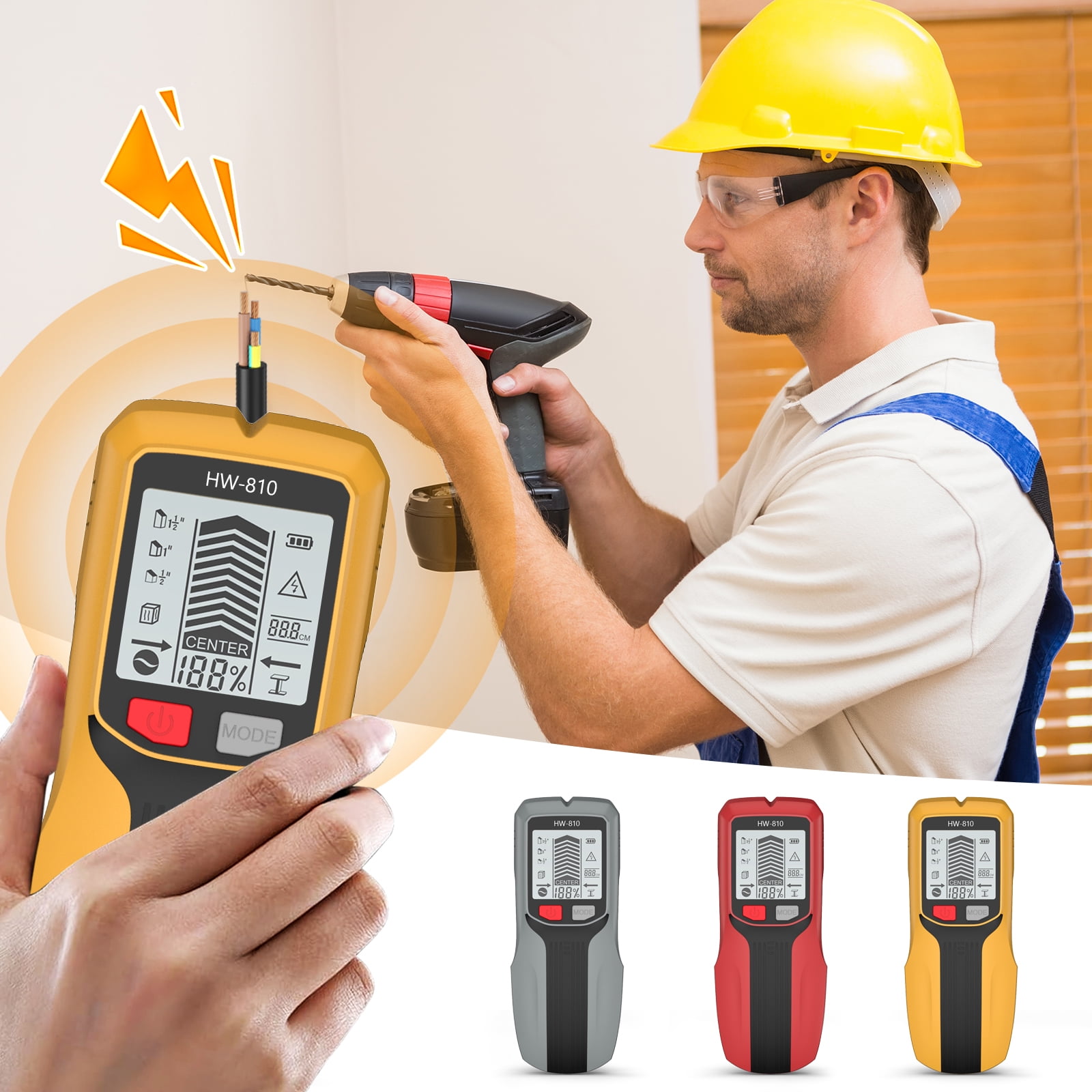 Efficient Metal and Wall Detector Wall Scanner for Home Improvement Projects with LCD for and Cable Detection
