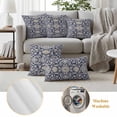 thumbnail image 6 of Vintage Boho Outdoor Waterproof Pillow Covers, Neutral Abstract Flowers Pattern Aesthetic Decorative Square Throw Pillowcase Sofa Cushion Sham for Patio/Couch/Chair, 20"x20" 2 Pack, 6 of 8