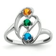 thumbnail image 2 of Sterling Silver Rhodium-plated Synthetic 3 Stone Mother's Ring XMR3/3SS, 2 of 7