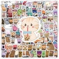 thumbnail image 1 of 100 Uds. Pegatinas de té con leche de perlas, pegatinas bonitas e impermeables, pegatinas de animales de dibujos animados, utilizadas para álbumes, cuadernos, diarios, manualidades, 1 of 7