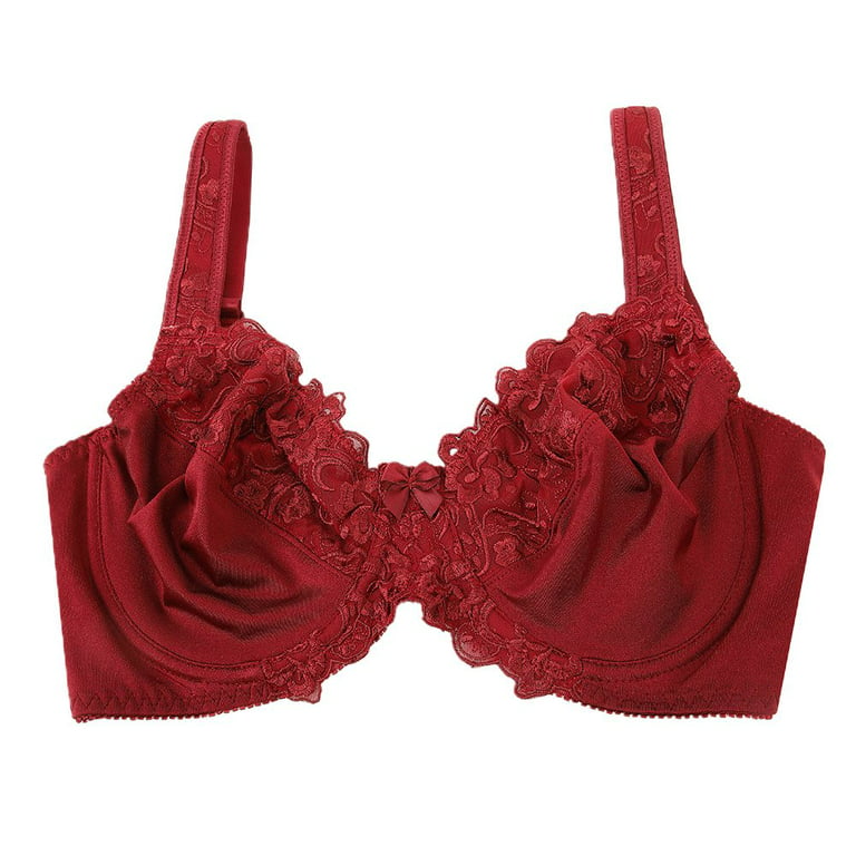 Buy DD+ Red Recycled Lace Comfort Full Cup Bra - 42G, Bras