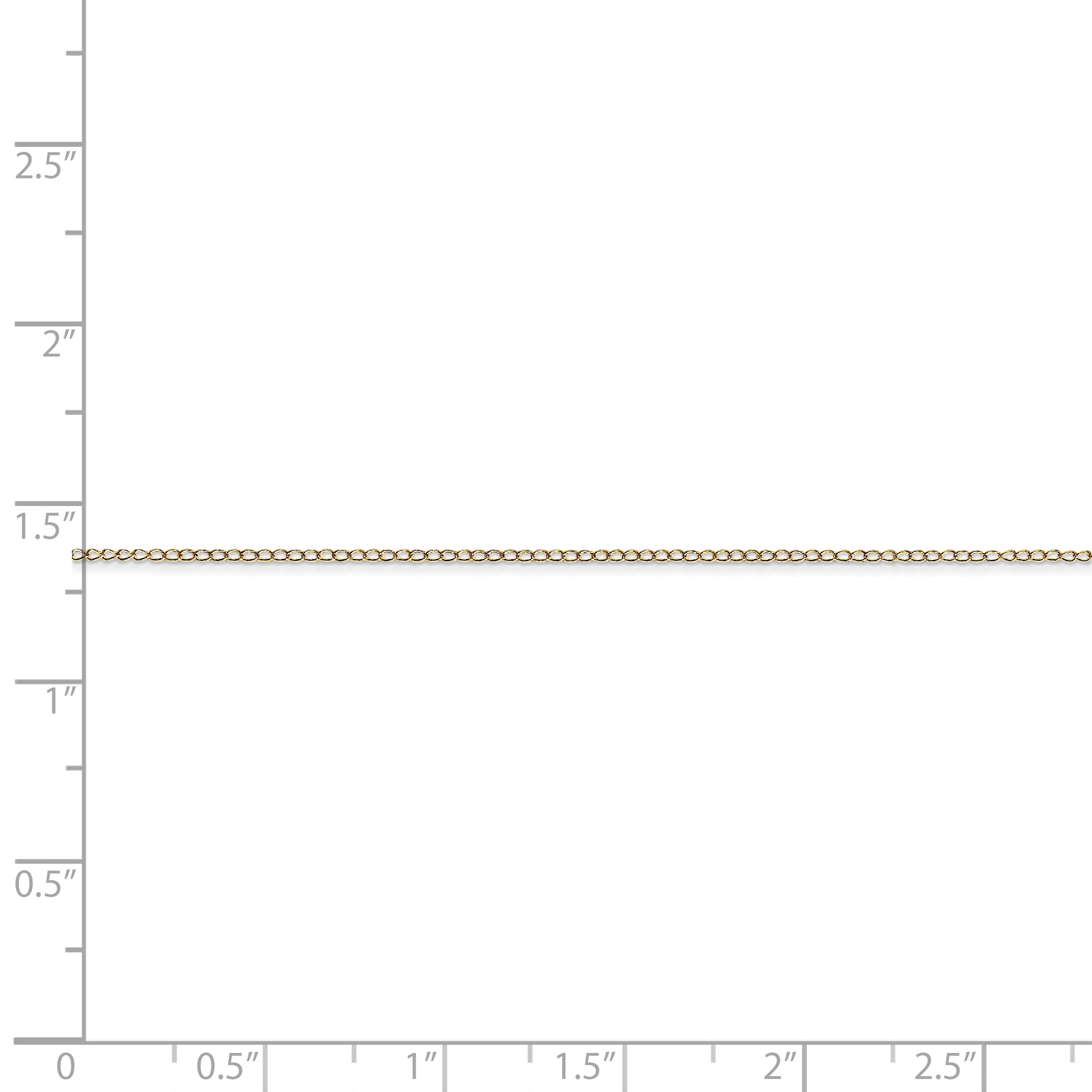 10K Yellow Gold .42 mm Carded Curb Chain 24 Inch