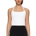 thumbnail image 2 of Workout Tank Tops for Women Quick Dry Scoop Neck Racerback Padded Longline Sports Bras Cropped Gym Yoga Tops, 2 of 5