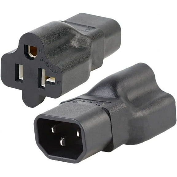 Toptekits C14 to 5-15R/5-20R Comb AC Power Adapter,2-in-1 IEC C14 15Amp to T Blade 20Amp AC Power Converter (C14 to 5-15R/5-20R)