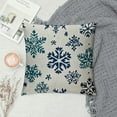 thumbnail image 2 of Creowell  Snowflakes Winter Pillow Covers Blue Teal Brown Rustic Christmas Print Outdoor Decorative Throw Pillows Vintage Holiday Farmhouse Cushion Case Sofa Couch Decor 20x20in, 2 of 5