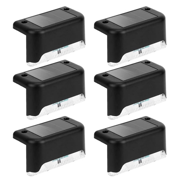 6 luces solares para terraza, exteriores, impermeables, para vallas, lámparas de pared para jardín