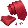 thumbnail image 3 of Red Silk Tie Set for Men: Burgundy, Maroon,  More, 3 of 11