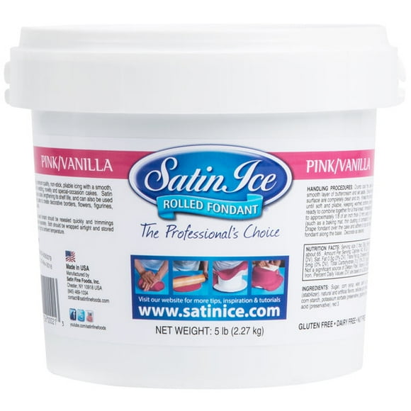 Satin Ice 5 lb. Pink Vanilla Rolled Fondant Icing