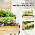 thumbnail image 6 of Garden Pots Outsunny Raised Garden Bed with Trellis, 2 Tier Wooden Elevated Planter Box with Legs and Metal Corners for Vegetables, Flowers, Herbs, Natural,Outdoor Garden Planters, 6 of 10