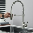 thumbnail image 3 of Brushed Nickel Kitchen Faucet LED Pull Down Sprayer Single Handle Sink Mixer Tap, 3 of 9