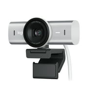 Logitech MX Brio Ultra HD 4K Collaboration and Streaming Webcam, 1080p at 60 FPS, Dual Noise Reducing Mics, Show Mode, Pale Gray