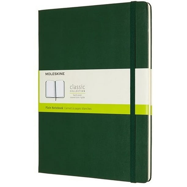 Moleskine Notebook, Extra Large, Plain, Myrtle Green, Hard Cover (7.5 x 9.75) (Books) Walmart
