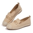 thumbnail image 4 of Rexoro Women Loafers Woven Toe Chain Comfort Flat Slip On Shoes Casual Holiday, 4 of 10