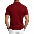 thumbnail image 4 of EANJE Polo Shirts for Men Waffle Short Sleeve Golf Shirts Casual 3 Buttons Solid Color Collared T Shirts Tops Wine 2XL, 4 of 8