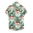 thumbnail image 6 of SERTG Men's Christmas Print Short Sleeve Shirt Lapel Collar Button Front Resort Casual Hawaiian Shirt Men Christmas Gifts Tops(Mint Green,S), 6 of 6