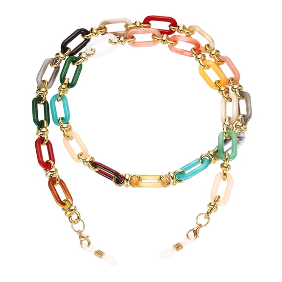 Uxcell Acrylic Glasses Chain, Eyeglass Chain Eyewear Retainer Around Neck Sunglasses Lanyard Eye Glasses Holder Strap Chains for Women Girls, Multicolor