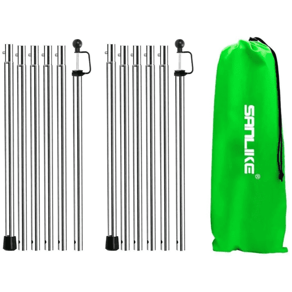 Heavy Duty Adjustable Tarp Poles 95in,Telescoping Camping Tent Poles for Outdoor Canopy Awning Rain Fly Shelter,Set of 2